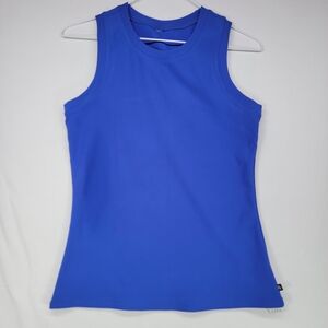 Blue Ribbed Sleeveless Women's Top Size M